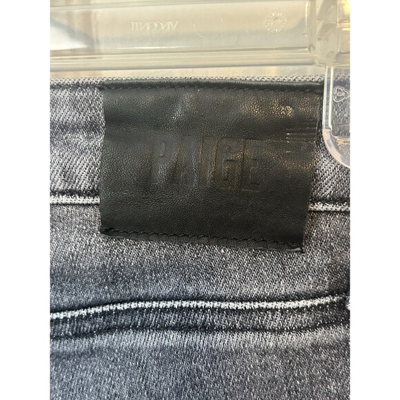 Paige Cindy High Rise Straight Ankle Jeans Womens 26 Ash Black Raw Hem Retro - Picture 7 of 12